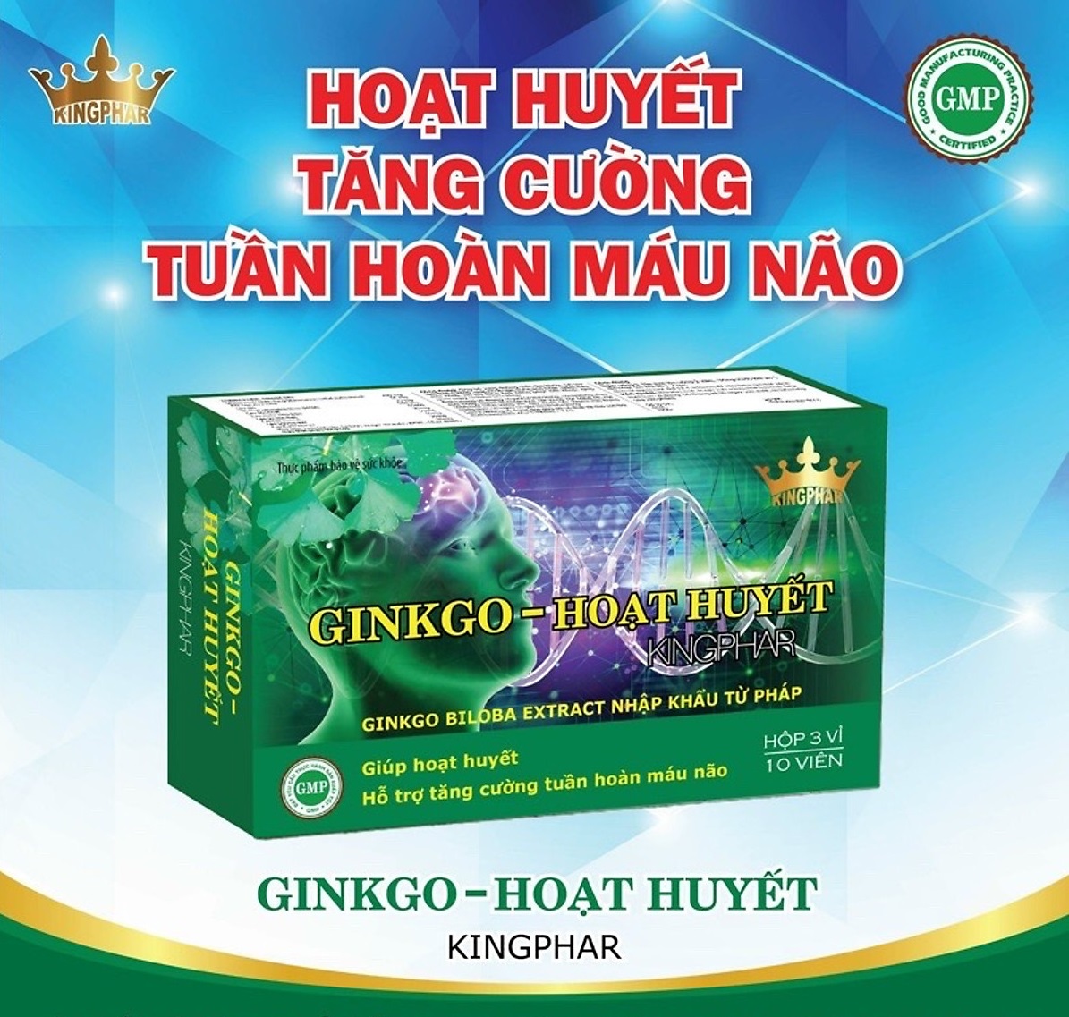 TPBVSK  Ginkgo Hoạt huyết Kingphar (H/30V)